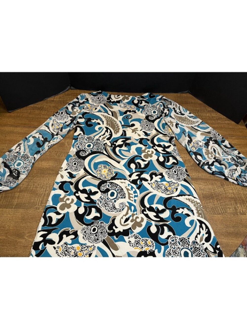 Style & Co. Shift Short Dress Women's Medium Multicolor Round Neck Hippie Retro - Picture 12 of 12